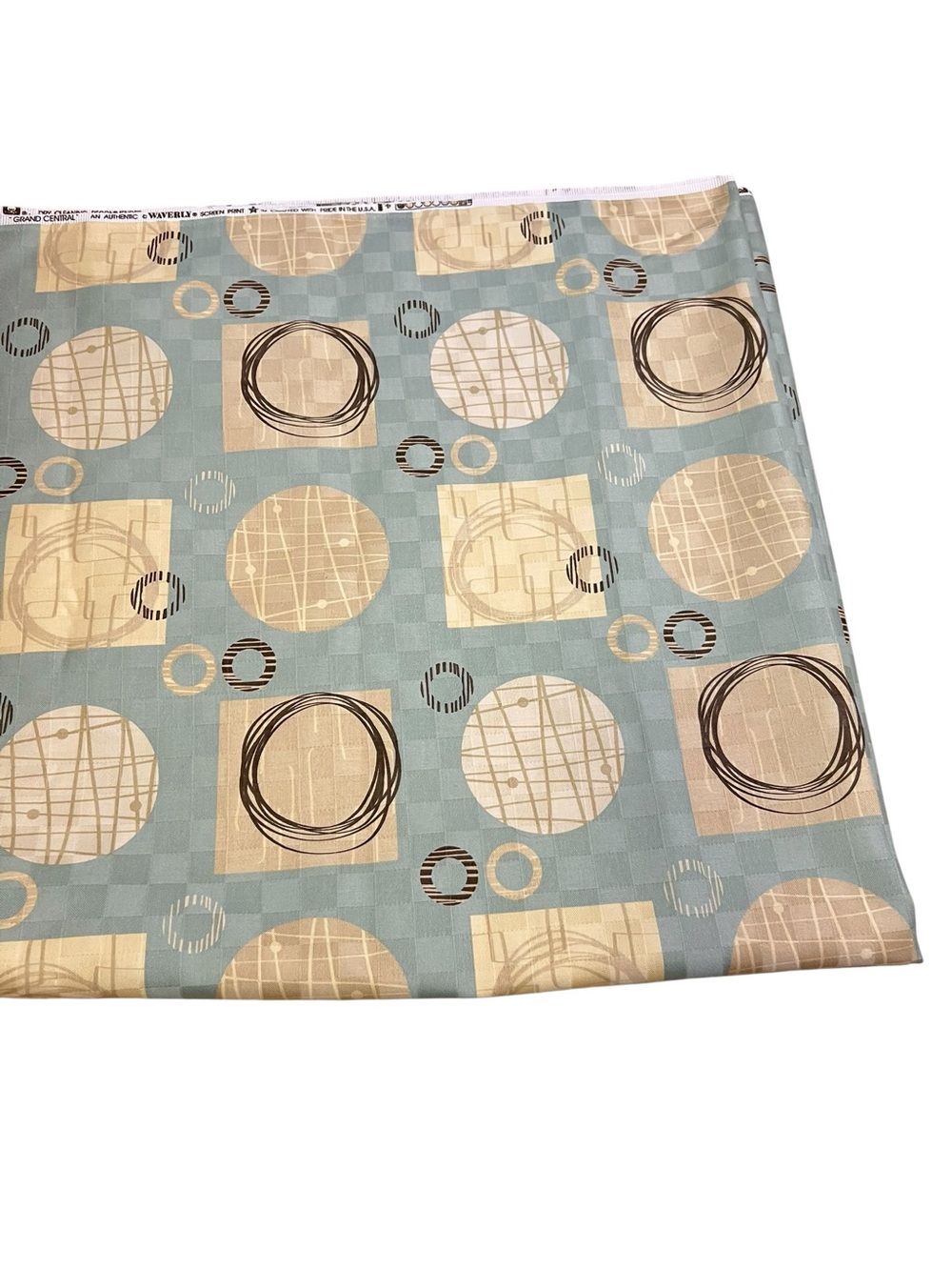 Waverly Home Decor Fabric ‘Grand Central’ 3.25 Yards x 55” Circles Retro Mod